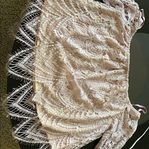 Off the shoulder pink top